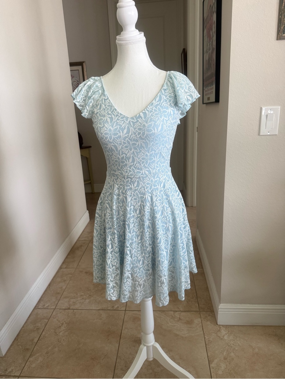 Disney Cinderella Light Blue Lace Fit & Flare Dress